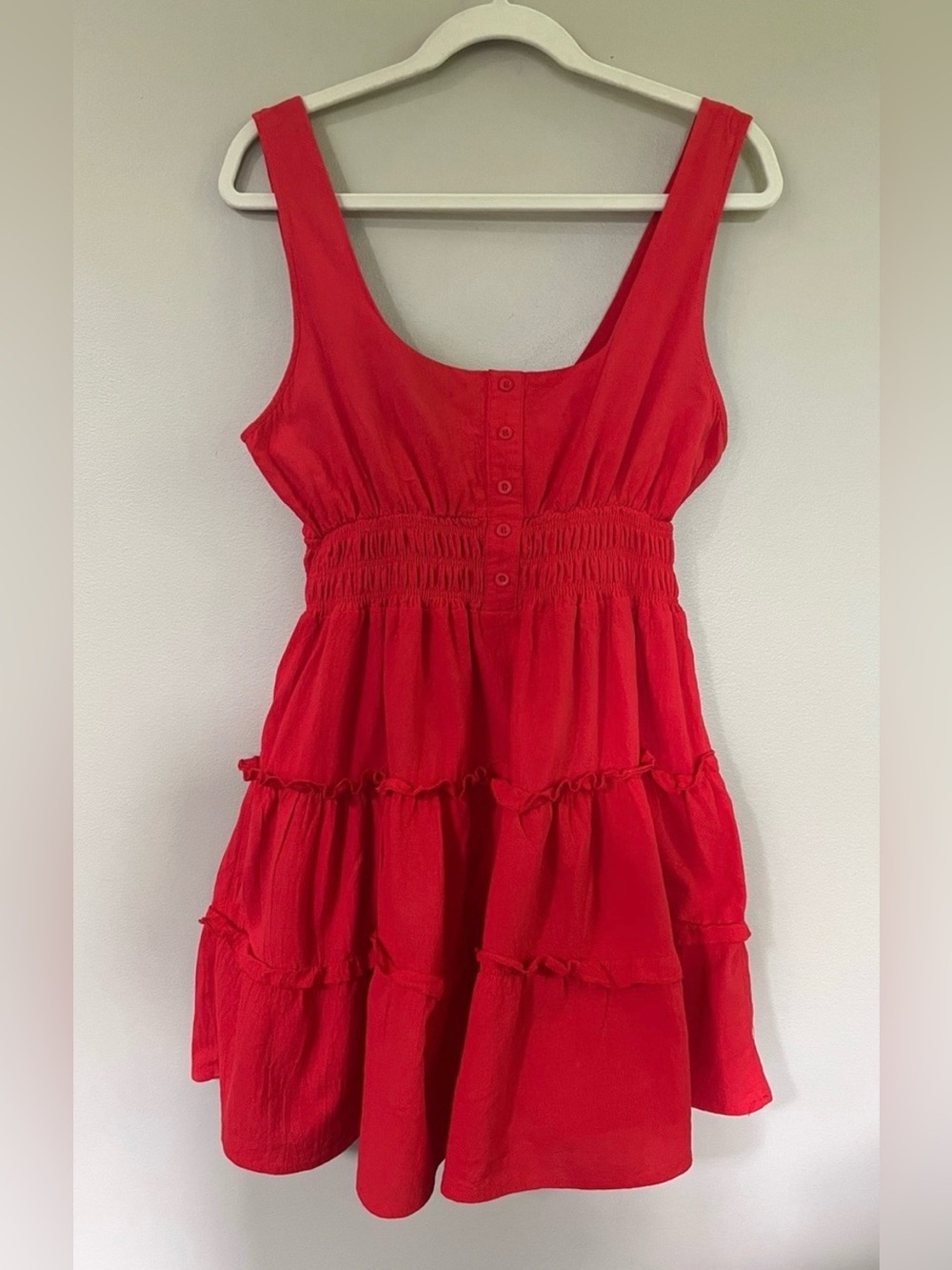 Urban Outfitters UO Hailey Ruffled Tiered Red Tank Mini Dress size XL